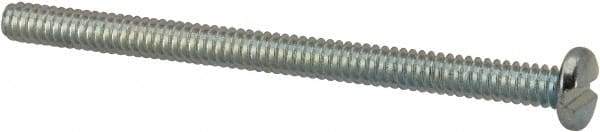 Value Collection - #6-32 UNC, 2" Length Under Head Slotted Drive Machine Screw - Pan Head, Grade J82 Steel, Zinc-Plated Finish, Without Washer - Industrial Tool & Supply