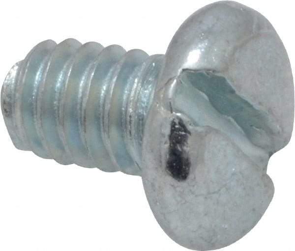 Value Collection - #8-32 UNC, 1/4" Length Under Head Slotted Drive Machine Screw - Pan Head, Grade 2 Steel, Zinc-Plated Finish, Without Washer - Industrial Tool & Supply