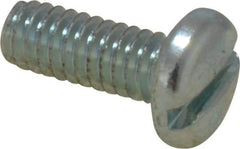 Value Collection - #8-32 UNC, 7/16" Length Under Head Slotted Drive Machine Screw - Pan Head, Grade J82 Steel, Zinc-Plated Finish, Without Washer - Industrial Tool & Supply