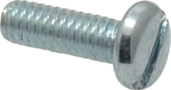 Value Collection - #8-32 UNC, 1/2" Length Under Head Slotted Drive Machine Screw - Pan Head, Grade 2 Steel, Zinc-Plated Finish, Without Washer - Industrial Tool & Supply