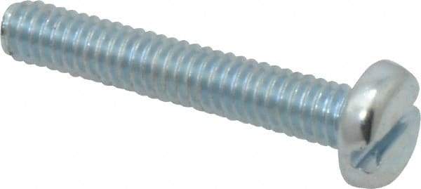 Value Collection - #8-32 UNC, 1" Length Under Head Slotted Drive Machine Screw - Pan Head, Grade J82 Steel, Zinc-Plated Finish, Without Washer - Industrial Tool & Supply