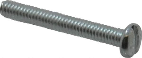 Value Collection - #8-32 UNC, 1-1/4" Length Under Head Slotted Drive Machine Screw - Pan Head, Grade J82 Steel, Zinc-Plated Finish, Without Washer - Industrial Tool & Supply