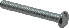 Value Collection - #8-32 UNC, 1-1/4" Length Under Head Slotted Drive Machine Screw - Pan Head, Grade J82 Steel, Zinc-Plated Finish, Without Washer - Industrial Tool & Supply