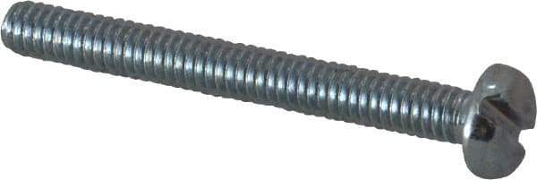 Value Collection - #8-32 UNC, 1-1/2" Length Under Head Slotted Drive Machine Screw - Pan Head, Grade J82 Steel, Zinc-Plated Finish, Without Washer - Industrial Tool & Supply