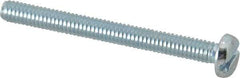 Value Collection - #8-32 UNC, 1-3/4" Length Under Head Slotted Drive Machine Screw - Pan Head, Grade J82 Steel, Zinc-Plated Finish, Without Washer - Industrial Tool & Supply