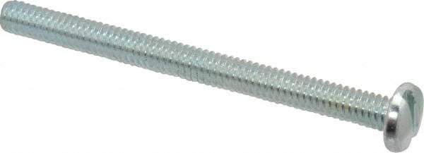 Value Collection - #8-32 UNC, 2" Length Under Head Slotted Drive Machine Screw - Pan Head, Grade J82 Steel, Zinc-Plated Finish, Without Washer - Industrial Tool & Supply