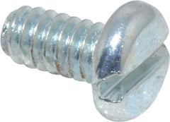 Value Collection - #10-24 UNC, 3/8" Length Under Head Slotted Drive Machine Screw - Pan Head, Grade J82 Steel, Zinc-Plated Finish, Without Washer - Industrial Tool & Supply