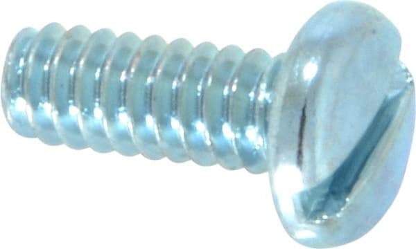 Value Collection - #10-24 UNC, 1/2" Length Under Head Slotted Drive Machine Screw - Pan Head, Grade J82 Steel, Zinc-Plated Finish, Without Washer - Industrial Tool & Supply