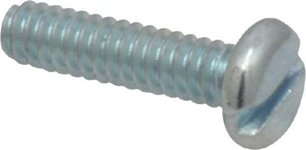Value Collection - #10-24 UNC, 3/4" Length Under Head Slotted Drive Machine Screw - Pan Head, Grade J82 Steel, Zinc-Plated Finish, Without Washer - Industrial Tool & Supply
