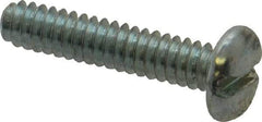 Value Collection - #10-24 UNC, 7/8" Length Under Head Slotted Drive Machine Screw - Pan Head, Grade J82 Steel, Zinc-Plated Finish, Without Washer - Industrial Tool & Supply
