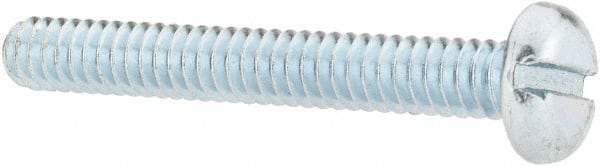 Value Collection - #10-24 UNC, 1-1/2" Length Under Head Slotted Drive Machine Screw - Pan Head, Grade J82 Steel, Zinc-Plated Finish, Without Washer - Industrial Tool & Supply