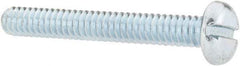 Value Collection - #10-24 UNC, 1-1/2" Length Under Head Slotted Drive Machine Screw - Pan Head, Grade J82 Steel, Zinc-Plated Finish, Without Washer - Industrial Tool & Supply