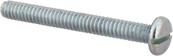 Value Collection - #10-24 UNC, 1-3/4" Length Under Head Slotted Drive Machine Screw - Pan Head, Grade J82 Steel, Zinc-Plated Finish, Without Washer - Industrial Tool & Supply