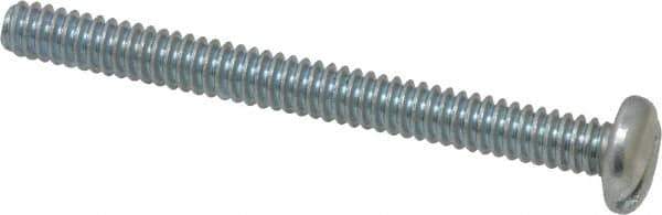 Value Collection - #10-24 UNC, 2" Length Under Head Slotted Drive Machine Screw - Pan Head, Grade J82 Steel, Zinc-Plated Finish, Without Washer - Industrial Tool & Supply