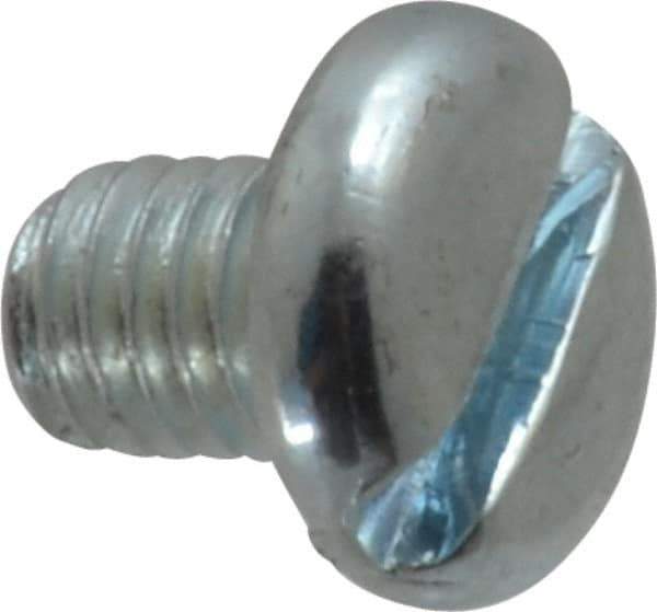 Value Collection - #10-32 UNF, 1/4" Length Under Head Slotted Drive Machine Screw - Pan Head, Grade J82 Steel, Zinc-Plated Finish, Without Washer - Industrial Tool & Supply