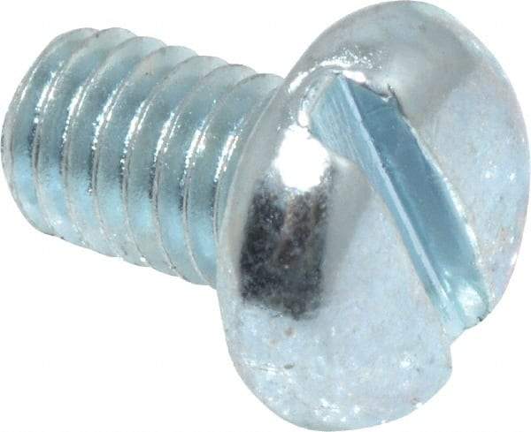 Value Collection - #10-32 UNF, 5/16" Length Under Head Slotted Drive Machine Screw - Pan Head, Grade J82 Steel, Zinc-Plated Finish, Without Washer - Industrial Tool & Supply