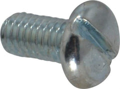 Value Collection - #10-32 UNF, 3/8" Length Under Head Slotted Drive Machine Screw - Pan Head, Grade J82 Steel, Zinc-Plated Finish, Without Washer - Industrial Tool & Supply