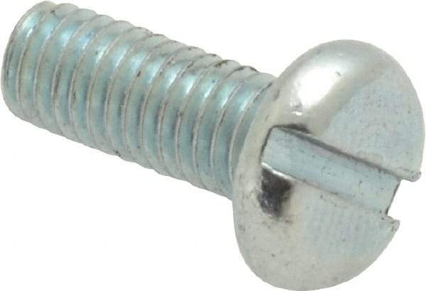 Value Collection - #10-32 UNF, 1/2" Length Under Head Slotted Drive Machine Screw - Pan Head, Grade J82 Steel, Zinc-Plated Finish, Without Washer - Industrial Tool & Supply