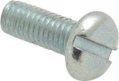 Value Collection - #10-32 UNF, 1/2" Length Under Head Slotted Drive Machine Screw - Pan Head, Grade J82 Steel, Zinc-Plated Finish, Without Washer - Industrial Tool & Supply