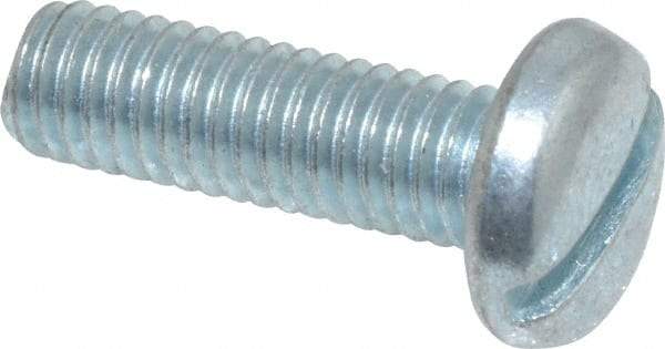 Value Collection - #10-32 UNF, 5/8" Length Under Head Slotted Drive Machine Screw - Pan Head, Grade J82 Steel, Zinc-Plated Finish, Without Washer - Industrial Tool & Supply