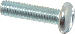 Value Collection - #10-32 UNF, 3/4" Length Under Head Slotted Drive Machine Screw - Pan Head, Grade J82 Steel, Zinc-Plated Finish, Without Washer - Industrial Tool & Supply