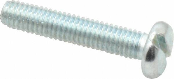 Value Collection - #10-32 UNF, 1" Length Under Head Slotted Drive Machine Screw - Pan Head, Grade J82 Steel, Zinc-Plated Finish, Without Washer - Industrial Tool & Supply