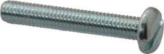 Value Collection - #10-32 UNF, 1-1/4" Length Under Head Slotted Drive Machine Screw - Pan Head, Grade J82 Steel, Zinc-Plated Finish, Without Washer - Industrial Tool & Supply