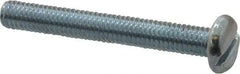 Value Collection - #10-32 UNF, 1-1/2" Length Under Head Slotted Drive Machine Screw - Pan Head, Grade J82 Steel, Zinc-Plated Finish, Without Washer - Industrial Tool & Supply