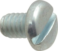Value Collection - 1/4-20 UNC, 3/8" Length Under Head Slotted Drive Machine Screw - Pan Head, Grade J82 Steel, Zinc-Plated Finish, Without Washer - Industrial Tool & Supply