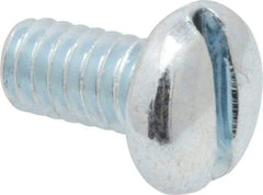 Value Collection - 1/4-20 UNC, 1/2" Length Under Head Slotted Drive Machine Screw - Pan Head, Grade 2 Steel, Zinc-Plated Finish, Without Washer - Industrial Tool & Supply