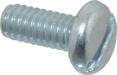 Value Collection - 1/4-20 UNC, 5/8" Length Under Head Slotted Drive Machine Screw - Pan Head, Grade J82 Steel, Zinc-Plated Finish, Without Washer - Industrial Tool & Supply