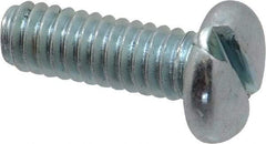Value Collection - 1/4-20 UNC, 3/4" Length Under Head Slotted Drive Machine Screw - Pan Head, Grade 2 Steel, Zinc-Plated Finish, Without Washer - Industrial Tool & Supply