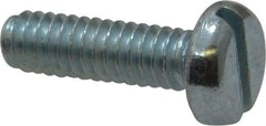 Value Collection - 1/4-20 UNC, 7/8" Length Under Head Slotted Drive Machine Screw - Pan Head, Grade J82 Steel, Zinc-Plated Finish, Without Washer - Industrial Tool & Supply
