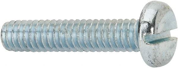 Value Collection - 1/4-20 UNC, 1-1/4" Length Under Head Slotted Drive Machine Screw - Pan Head, Grade J82 Steel, Zinc-Plated Finish, Without Washer - Industrial Tool & Supply