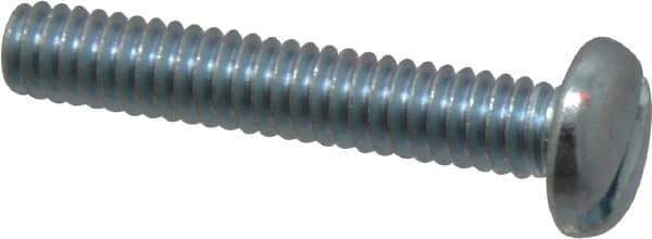 Value Collection - 1/4-20 UNC, 1-1/2" Length Under Head Slotted Drive Machine Screw - Pan Head, Grade J82 Steel, Zinc-Plated Finish, Without Washer - Industrial Tool & Supply