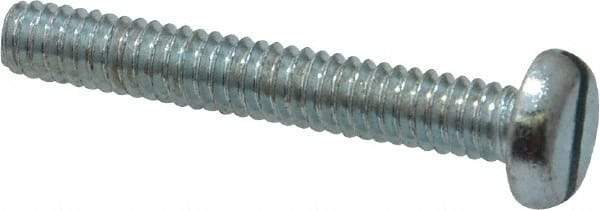 Value Collection - 1/4-20 UNC, 1-3/4" Length Under Head Slotted Drive Machine Screw - Pan Head, Grade J82 Steel, Zinc-Plated Finish, Without Washer - Industrial Tool & Supply