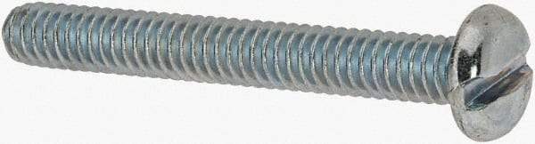 Value Collection - 1/4-20 UNC, 2" Length Under Head Slotted Drive Machine Screw - Pan Head, Grade J82 Steel, Zinc-Plated Finish, Without Washer - Industrial Tool & Supply