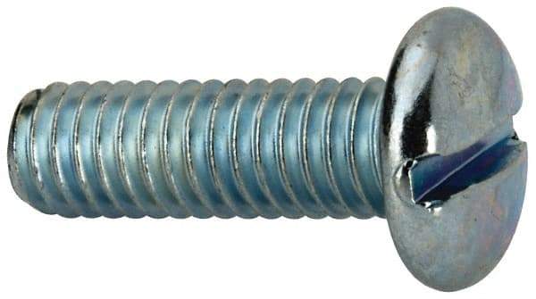 Value Collection - 5/16-18 UNC, 1" Length Under Head Slotted Drive Machine Screw - Pan Head, Grade J82 Steel, Zinc-Plated Finish, Without Washer - Industrial Tool & Supply
