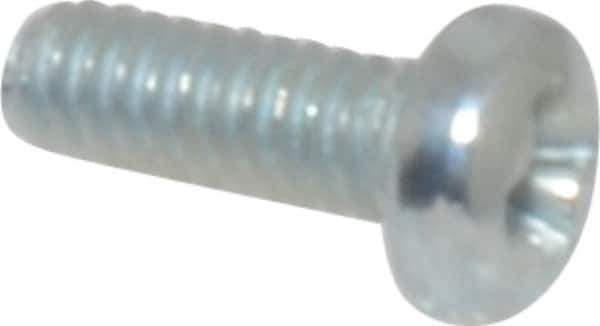 Value Collection - #2-56 UNC, 1/4" Length Under Head Phillips Drive Machine Screw - Pan Head, Grade 2 Steel, Zinc-Plated Finish, Without Washer - Industrial Tool & Supply