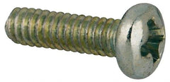 Value Collection - #2-56 UNC, 5/16" Length Under Head Phillips Drive Machine Screw - Pan Head, Grade J82 Steel, Zinc-Plated Finish, Without Washer - Industrial Tool & Supply