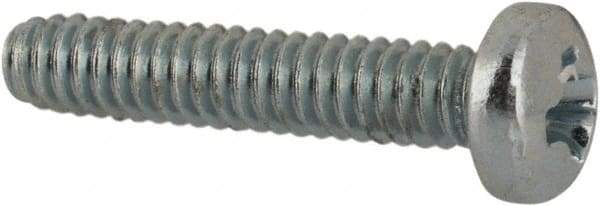 Value Collection - #2-56 UNC, 7/16" Length Under Head Phillips Drive Machine Screw - Pan Head, Grade J82 Steel, Zinc-Plated Finish, Without Washer - Industrial Tool & Supply