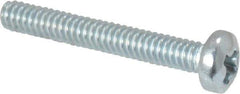 Value Collection - #2-56 UNC, 5/8" Length Under Head Phillips Drive Machine Screw - Pan Head, Grade J82 Steel, Zinc-Plated Finish, Without Washer - Industrial Tool & Supply