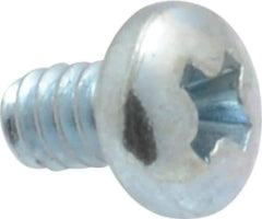 Value Collection - #4-40 UNC, 3/16" Length Under Head Phillips Drive Machine Screw - Pan Head, Grade 2 Steel, Zinc-Plated Finish, Without Washer - Industrial Tool & Supply