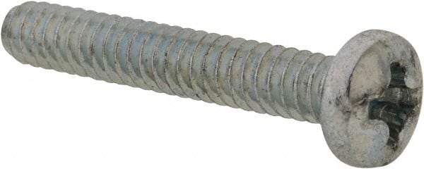 Value Collection - #6-32 UNC, 7/8" Length Under Head Phillips Drive Machine Screw - Pan Head, Grade 2 Steel, Zinc-Plated Finish, Without Washer - Industrial Tool & Supply