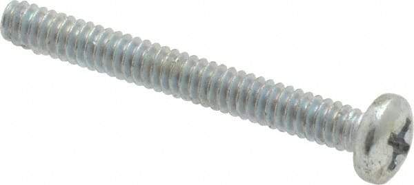 Value Collection - #6-32 UNC, 1-1/4" Length Under Head Phillips Drive Machine Screw - Pan Head, Grade 2 Steel, Zinc-Plated Finish, Without Washer - Industrial Tool & Supply