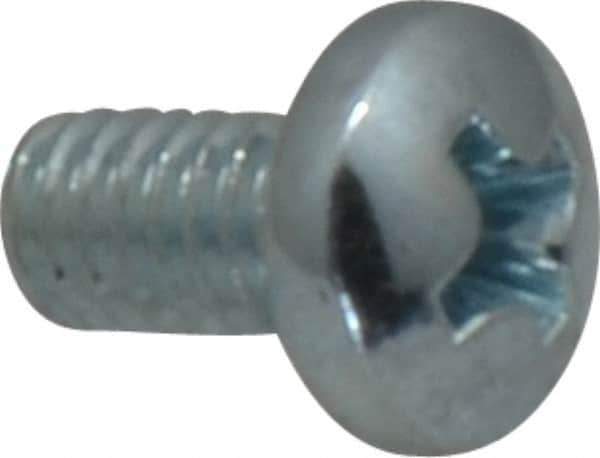 Value Collection - #8-32 UNC, 5/16" Length Under Head Phillips Drive Machine Screw - Pan Head, Grade J82 Steel, Zinc-Plated Finish, Without Washer - Industrial Tool & Supply