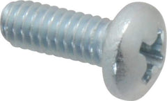 Value Collection - #8-32 UNC, 7/16" Length Under Head Phillips Drive Machine Screw - Pan Head, Grade 2 Steel, Zinc-Plated Finish, Without Washer - Industrial Tool & Supply