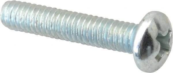 Value Collection - #8-32 UNC, 7/8" Length Under Head Phillips Drive Machine Screw - Pan Head, Grade 2 Steel, Zinc-Plated Finish, Without Washer - Industrial Tool & Supply