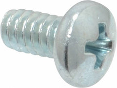 Value Collection - #10-24 UNC, 3/8" Length Under Head Phillips Drive Machine Screw - Pan Head, Grade 2 Steel, Zinc-Plated Finish, Without Washer - Industrial Tool & Supply
