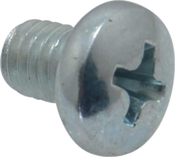 Value Collection - #10-32 UNF, 1/4" Length Under Head Phillips Drive Machine Screw - Pan Head, Grade 2 Steel, Zinc-Plated Finish, Without Washer - Industrial Tool & Supply